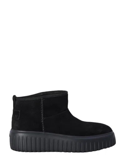 HOGAN HOGAN BLACK ANKLE BOOTS WITH SOFT SUEDE UPPER