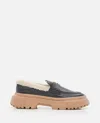 Hogan H629 Black Patent Leather Moccasins In Black