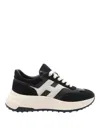 Hogan Suede And Nappa Leather Sneakers With Contrast Panel In Black