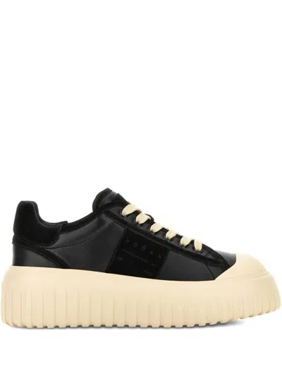 Hogan Black Lace Up Sneakers