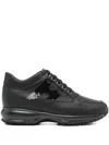 Hogan Black Lace Up Sneakers In Black