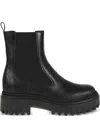 Hogan Black Leather Ankle Boots In Black