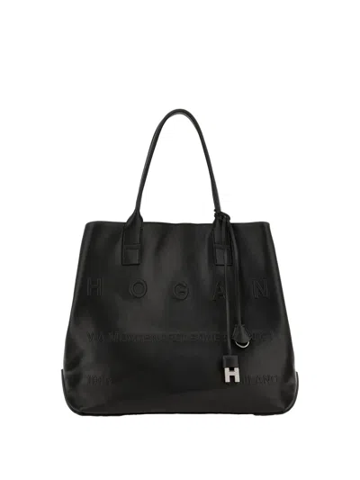 HOGAN HOGAN BLACK LEATHER BAG