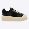 Hogan Leather And Suede Sneakers With Contrasting Sole In Black