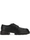 Hogan Chunky Sole Round Toe Derby Shoes In Black