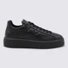 Hogan Monochromatic Low-top Sneakers With Ridged Rubber Sole In Black