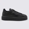 Hogan Monochromatic Low-top Sneakers With Ridged Rubber Sole In Black