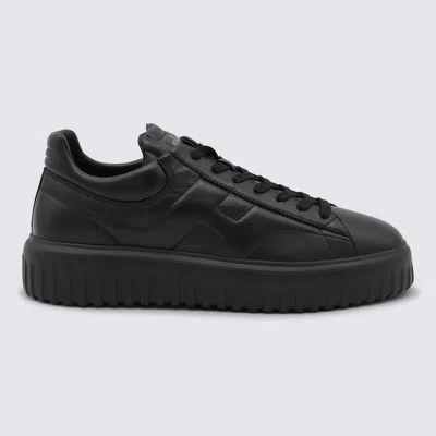 HOGAN HOGAN BLACK LEATHER SNEAKERS