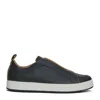 Hogan Black Leather Sneakers With Design In Black
