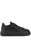 Hogan Leather H-stripes Tread Sneakers In Black