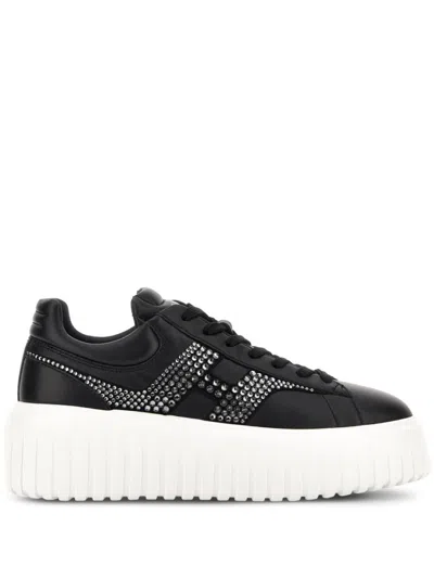 HOGAN BLACK LOGO SNEAKERS