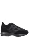 Hogan Interactive Smooth Polyamide Sneakers In Black
