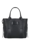 Hogan Small Leather Tote Bag Script In Black