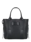 Hogan Script Media Smooth Leather Tote Bag In Black