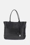 Hogan Black Script Tote In Black
