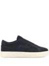 Hogan Black Suede Slip-on Shoes With Contrasting Sole In Black
