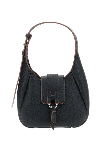Hogan Shoulder Bag Woman Color Black In Yellow