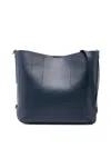 Hogan Blue Calf Leather Shoulder Bag In Blue