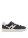 Hogan Midnight Blue Suede Sneakers In Blue