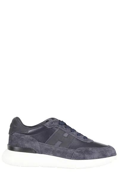 Hogan Blue H709 Laced H Bando Suede Sneakers In Multi