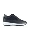 Hogan Blue Interactive Sneakers With Textured Fabric Inserts In Blue