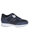 Hogan Blue Leather And Suede Interactive Shoe In Gray