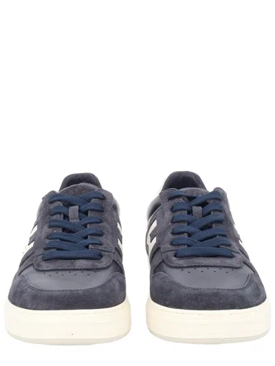 Hogan Blue Leather Footwear In Multi