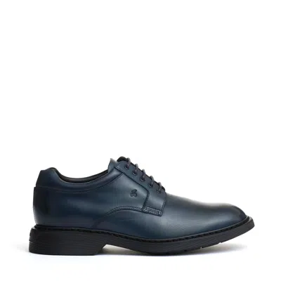 Hogan Blue Leather Lace-up With Striped Bottom