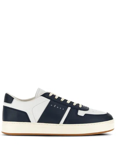 Hogan Blue Leather Sneakers  In Multi