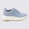 Hogan Light Blue Denim Sneakers With Logo-embroidered Tongue In Ashley Blue