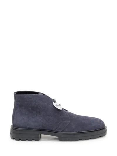 Hogan Blue Suede Ankle Boots