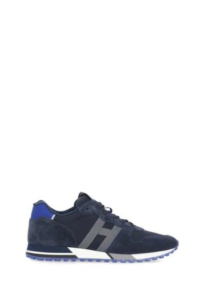Hogan Blue Suede Leather And Tech Fabric Sneakers