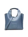 Hogan Small Leather Tote Bag With Structured Shape In Blue