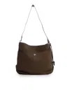 Hogan Hocket Medium Suede Hobo Bag In Brown