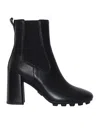 Hogan Pump Booties With Block Heel And Elastic Side Panels In Black