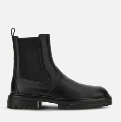 Hogan Elastic-panel Chelsea Boots In Black