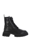Hogan 10-storey Leather Combat Boots In Black