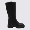 Hogan Knee-high Boots With Chunky Sole And Pull Tab In Black