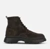 Hogan Chunky Sole Lace-up Suede Ankle Boots In Brown