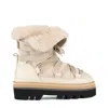 Hogan Beige Sheepskin Ankle Boot In Beige