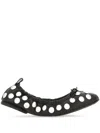 Hogan Borchie Ballerina Shoes In Black