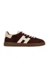 Hogan Bordeaux Suede Low-top Sneakers With Cream Accents In Multi