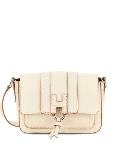Hogan Leather Shoulder Bag Top Handle Strap In Neutral