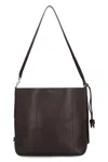 Hogan Rectangular Dark Brown Leather Shoulder Bag With Tab Closure In Brown