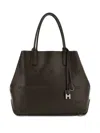Hogan Dual Handle Metal Charm Shoulder Bag In Brown