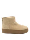 Hogan Shearling And Suede Boots In Neutral