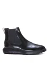 Hogan H600 Smooth Leather Ankle Boots In Black