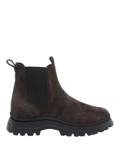 Hogan Chelsea  H692 Booties In Brown