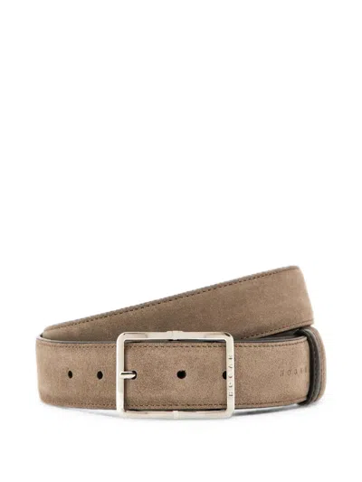 Hogan Brown Belt In Metallic