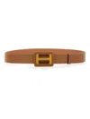 Hogan Hammered Leather Belt With Maxi Buckle